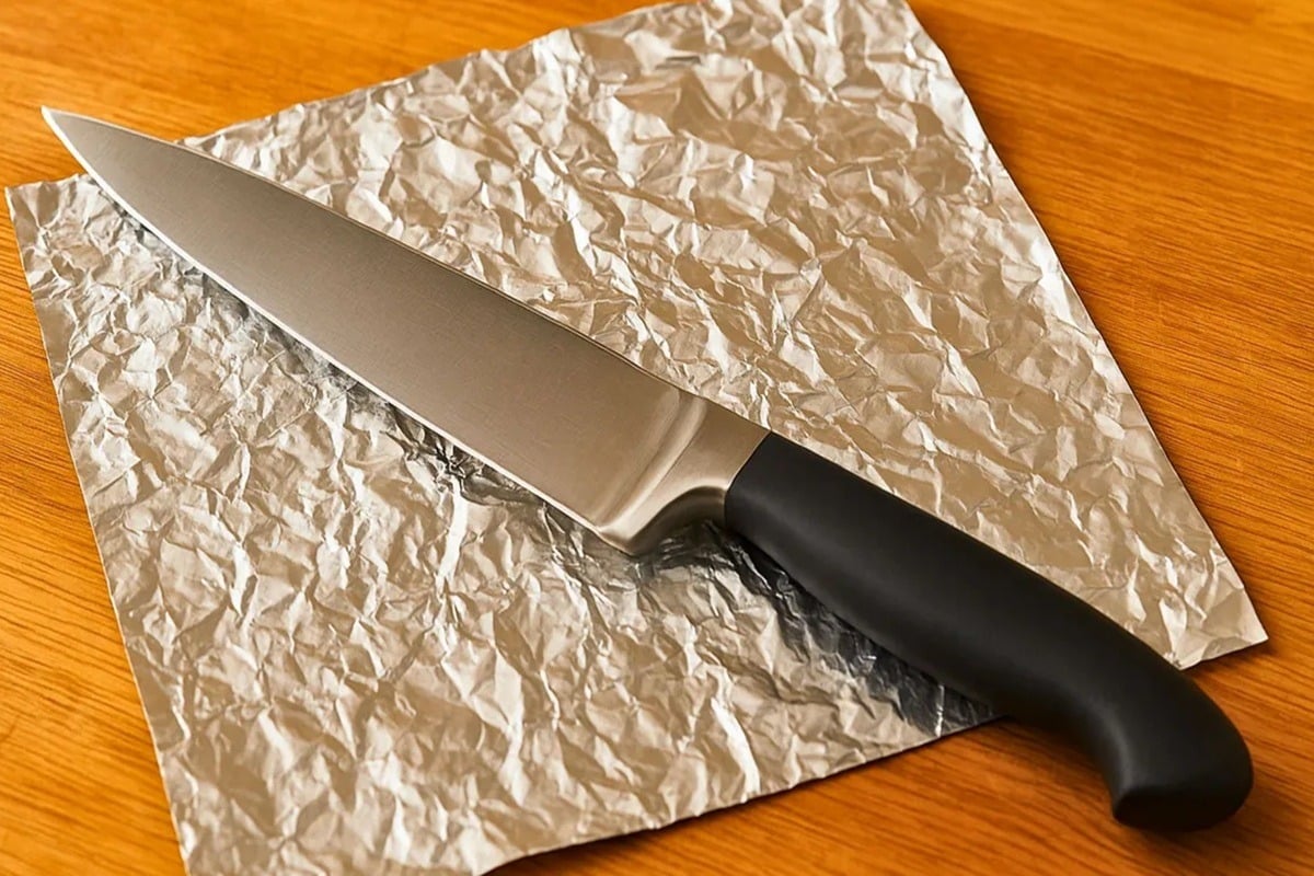 Jak naostřit nože pomocí hliníkové fólie: osvědčený způsob.